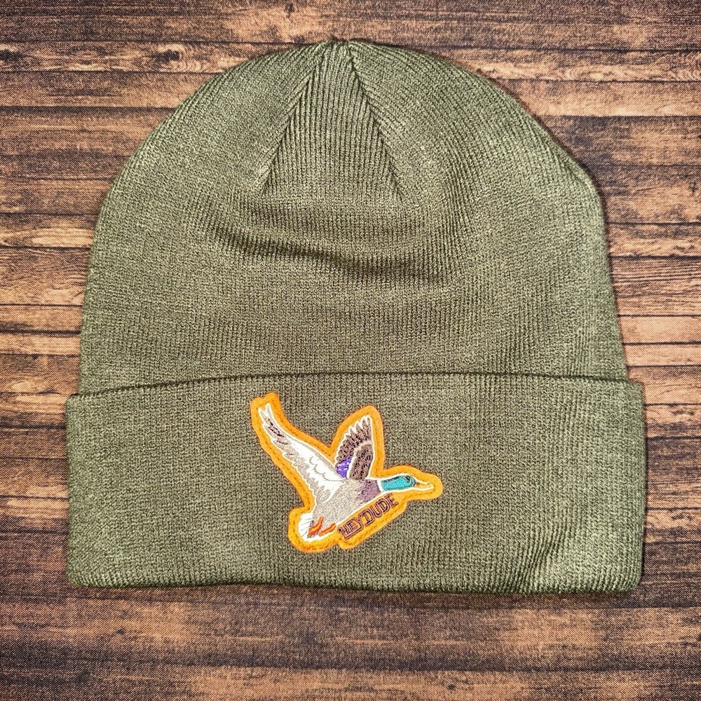 HEYDUDE Mallard Patch Beanie Green One Size Hunting